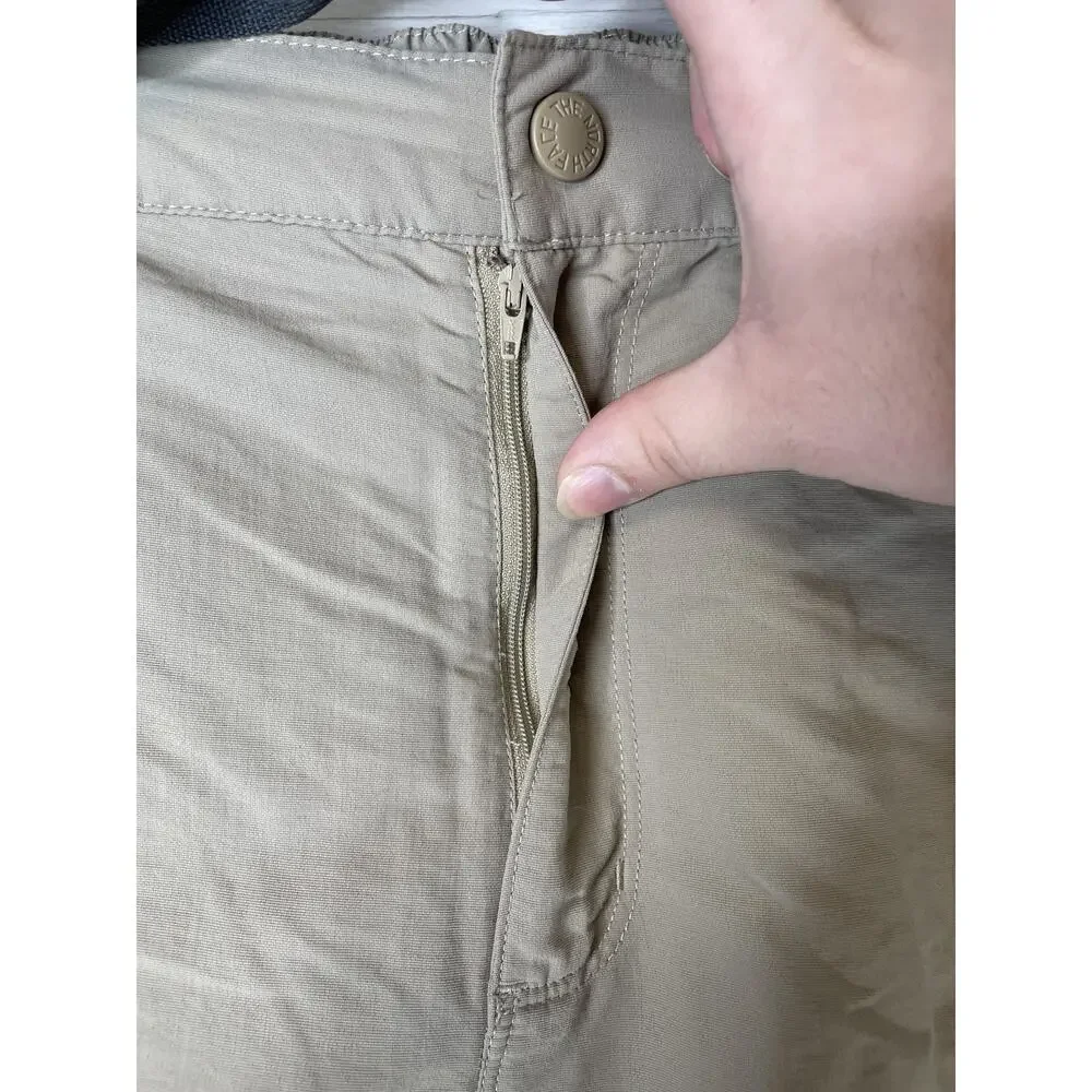 The North Face Pants Mens XL‎ Beige Nylon Hiking Elastic Waist Zip Pockets Cargo